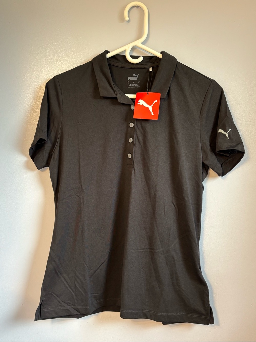 Puma Golf Women's Fusion Polo Shirt - Black, Size L NWT